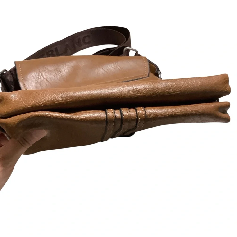 Mont Blanc Brown Leather Men's Messenger Bag